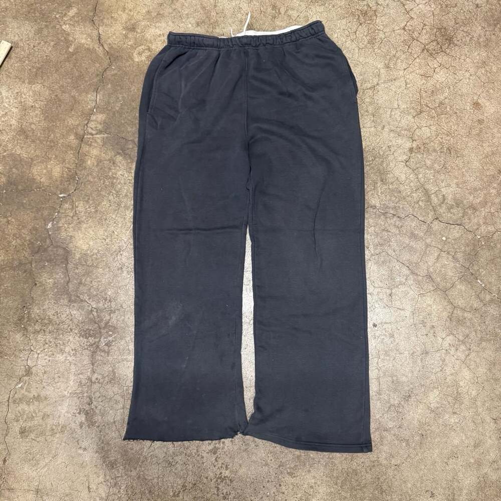 Vintage Black Fleece baggy Sweatpants Raw Hem
